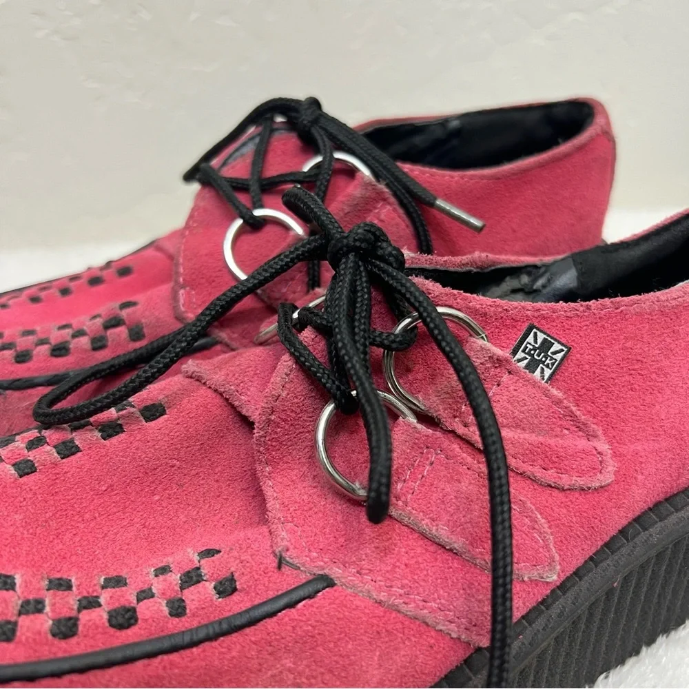 TUK Suede Mondo Creeper Unisex Pink Black Platform Size 6 women’s